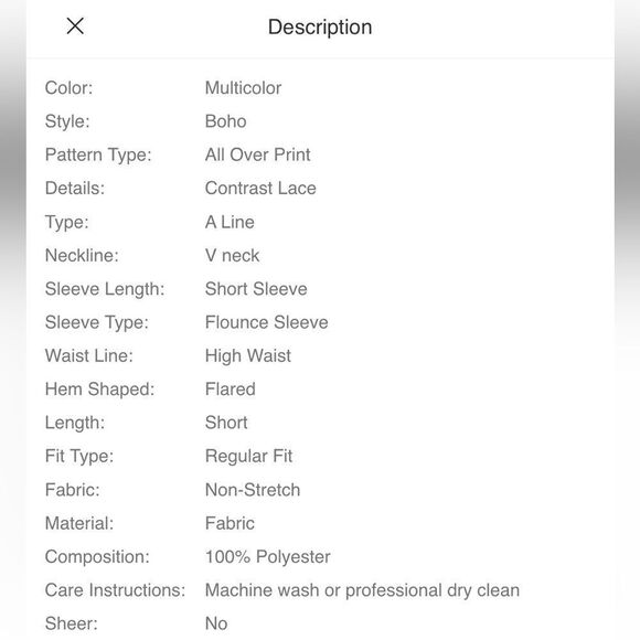 SHEIN Maternity Allover Print Flounce Sleeve Guipure Lace Panel Dress medium - Picture 11 of 11